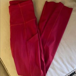 Lululemon red Fast & Free leggings Size 0